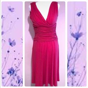 Lovely waist slimming pink dress knee length
